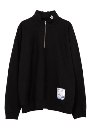in･stru(men-tal). half-zip cotton sweatshirt - Black