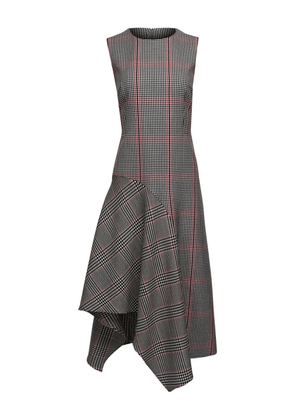 Akris Punto asymmetric-hem check dress - White