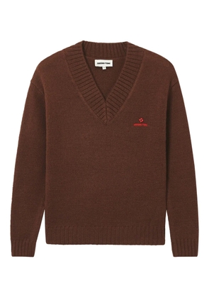 SHUSHU/TONG V-neck logo sweater - Brown