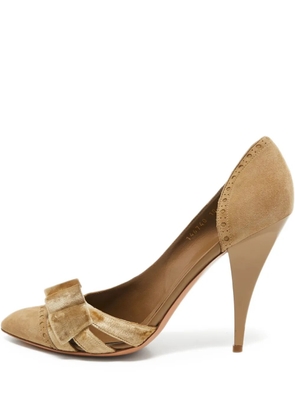 Gucci Pre-Owned 125mm bow-detailed pumps - Neutrals