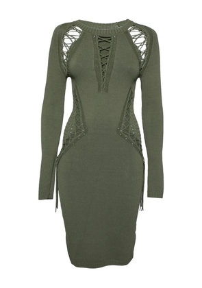Ronny Kobo lace-up knitted dress - Green