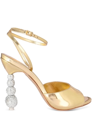 Sophia Webster 100mm Natalia crystal-heeled sandals - Gold