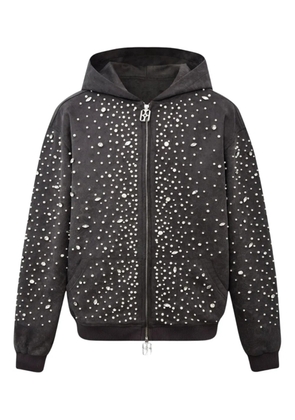 BIRTH OF ROYAL CHILD diamond-pearl embellished hoodie - Black