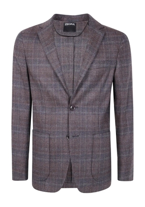 Zegna checked wool jacket - Grey