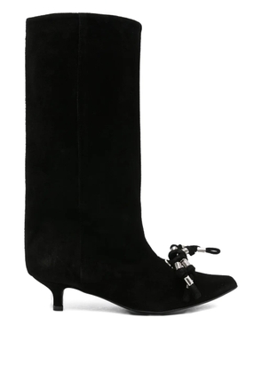 Toga Pulla 45mm knotted-tassel suede boots - Black