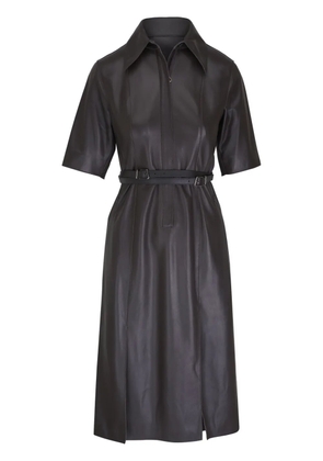 Akris leather midi dress - Brown