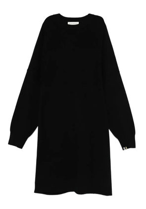 extreme cashmere round-neck ribbed sweater dress - Black