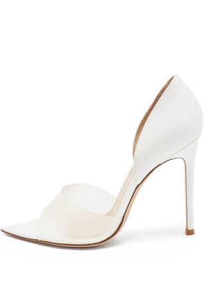 Gianvito Rossi Patent Leather Clear Panel Pumps - White