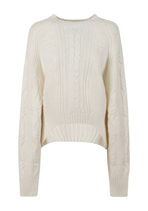 DONDUP cable-knit crew-neck sweater - White