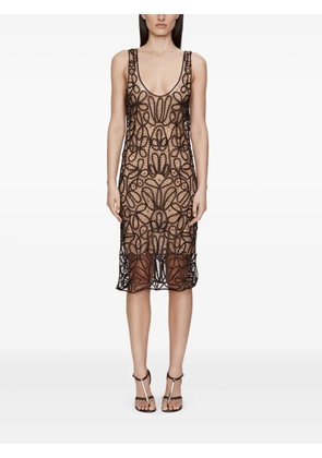 Christopher Esber Meander lace midi dress - Brown