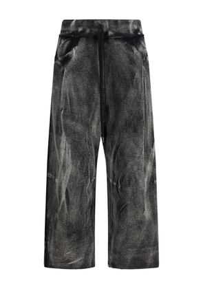 R13 acid-wash trousers - Black