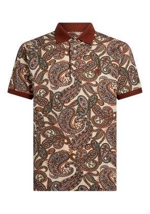 ETRO paisley-print polo shirt - Brown