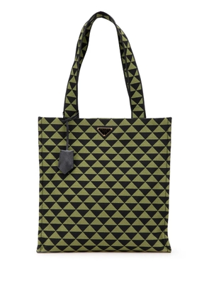 Prada Pre-Owned 2013-2025 Jacquard Triangolo Symbole Shopping tote bag - Green