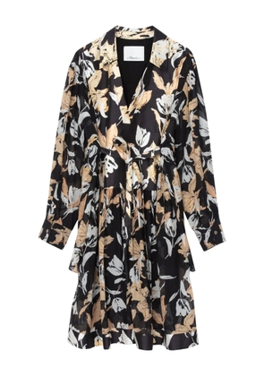 3.1 Phillip Lim floral-print belted midi dress - Black