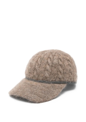 Brunello Cucinelli cable-knit baseball cap - Neutrals