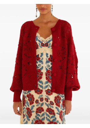 FARM Rio openwork buttoned cardigan - Red