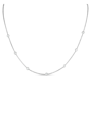 LB Exclusive 18K white gold diamond station necklace - Silver