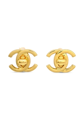 CHANEL Pre-Owned 1996 large CC Turnlock earrings - Gold
