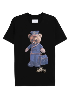 Philipp Plein teddy-bear-print cotton T-shirt - Black