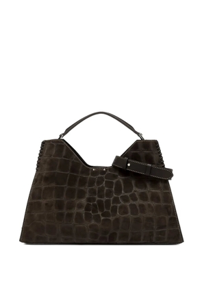 GIANNI CHIARINI Aurora crocodile-effect leather shoulder bag - Brown