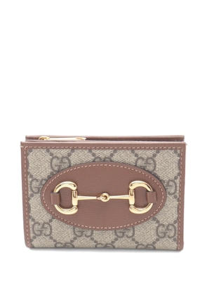 Gucci Pre-Owned 2020 Horsebit GG Supreme wallet - Brown