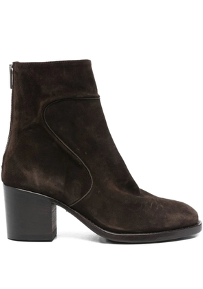 Pantanetti suede block-heel boots - Brown