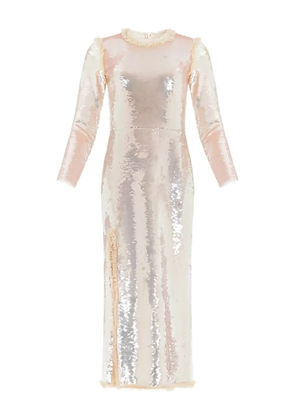 Needle & Thread Valerie Gloss sequin long-sleeve dress - Neutrals