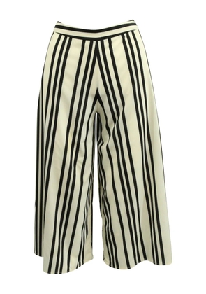 alice + olivia striped wide-leg trousers - White