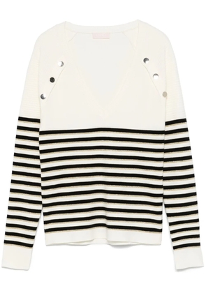 LIU JO striped sweater - White