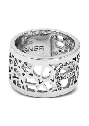 Aigner Vintage 2024 Crystal Logo Ring - Silver