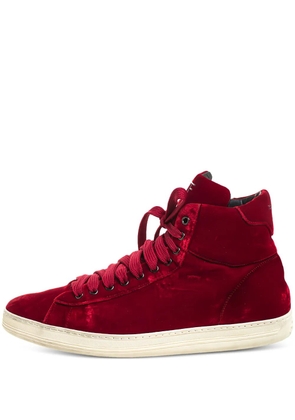 Tom Ford Vintage velvet high-top sneakers - Red