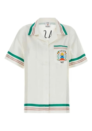 Casablanca gradient-effect heart-monogram shirt - White