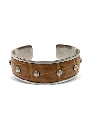 Tod's Vintage leather studded cuff bracelet - Silver