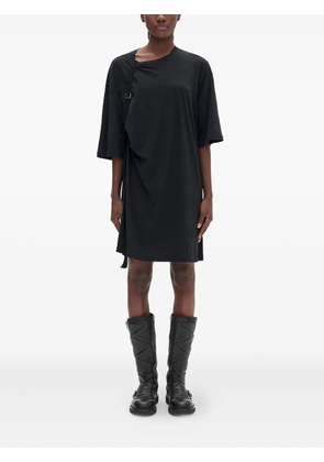 Ann Demeulemeester strap-detail brushed-jersey dress - Black
