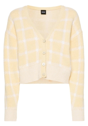 BOSS tartan knitted cardigan - Neutrals
