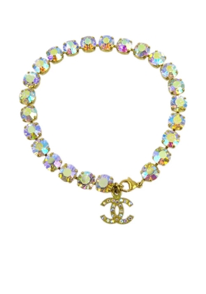 CHANEL Pre-Owned 1995 rhinestone chain anklet - Gold
