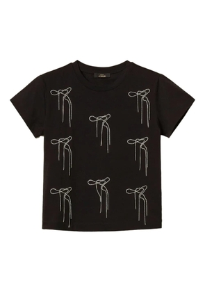 TWINSET bow embroidered T-shirt - Black