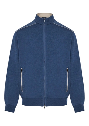 Paul & Shark zip-fastening contrast-panel sweater - Blue
