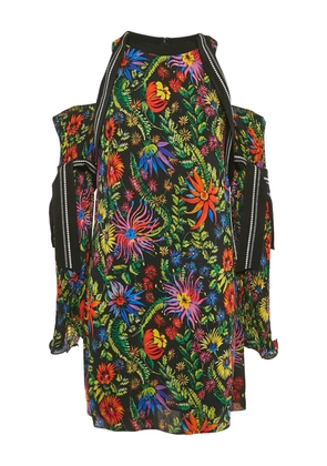 3.1 Phillip Lim floral-print cold-shoulder dress - Black
