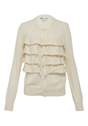 Comme Des Garçons Comme Des Garçons ruffle-detail cardigan - Neutrals
