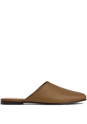 12 STOREEZ pebbled-leather mules - Brown