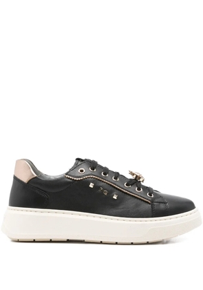 NERO GIARDINI leather lace-up sneakers - Black