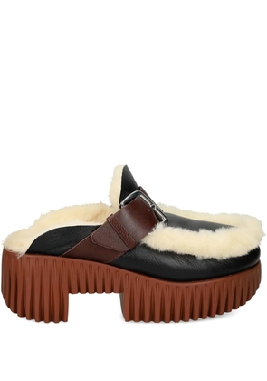 4CCCCEES 60mm buckle-detail shearling mules - OREO