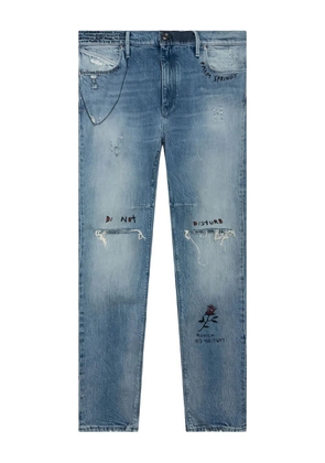 RTA graphic-detail distressed jeans - Blue