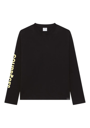 Courrèges long-sleeve logo-print T-shirt - Black
