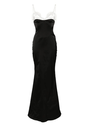Almaz Exposed corset satin gown - Black