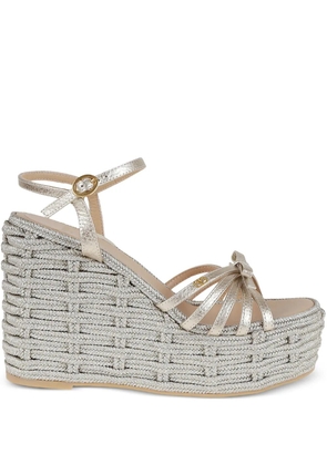 Valentino Garavani bow-detail woven espadrille - Gold