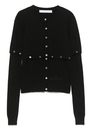 Rokh multi-button layer-effect cardigan - Black