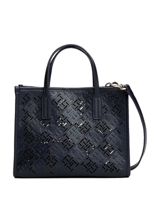 Tommy Hilfiger City TH monogram cut-out tote bag - Blue