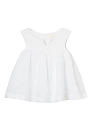 SHUSHU/TONG textured V-neck top - White